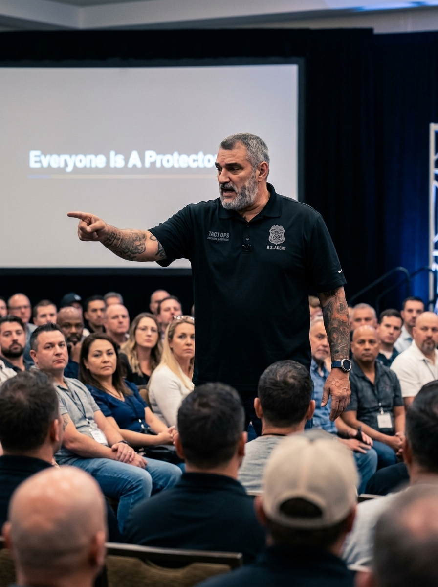 Franck presenting at a security seminar